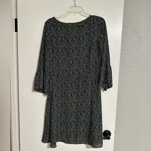 Banana Republic, long sleeve dress, blue and green floral, size 6